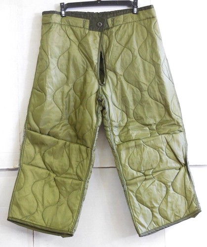 UNISSUED US MILITARY M-65 COLD WEATHER QUILTED FIELD PANTS LINER (MED. LONG.)