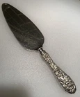 Vintage Stieff Rose Repousse Sterling Silver Handled Cake Server 10"