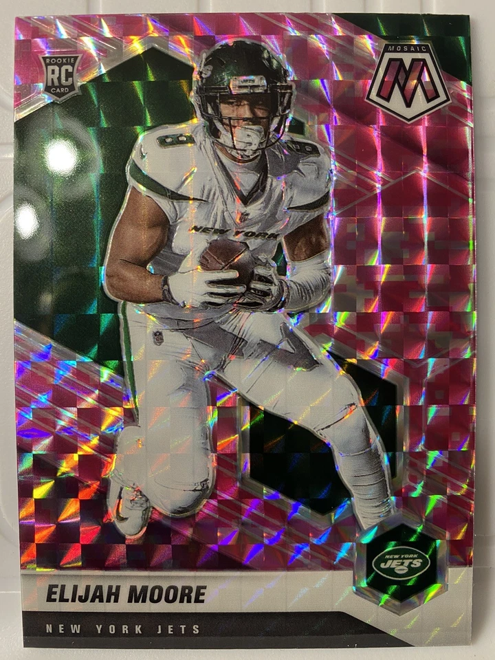 2022 Prestige Youth Movement Elijah Moore Pink Holo /50 + Mosaic Pink Prizm RC 2 - Image 4 of 4