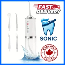 Portable Oral Irrigator USB Rechargeable Water Flosser 3 Modes 4 Head Types
