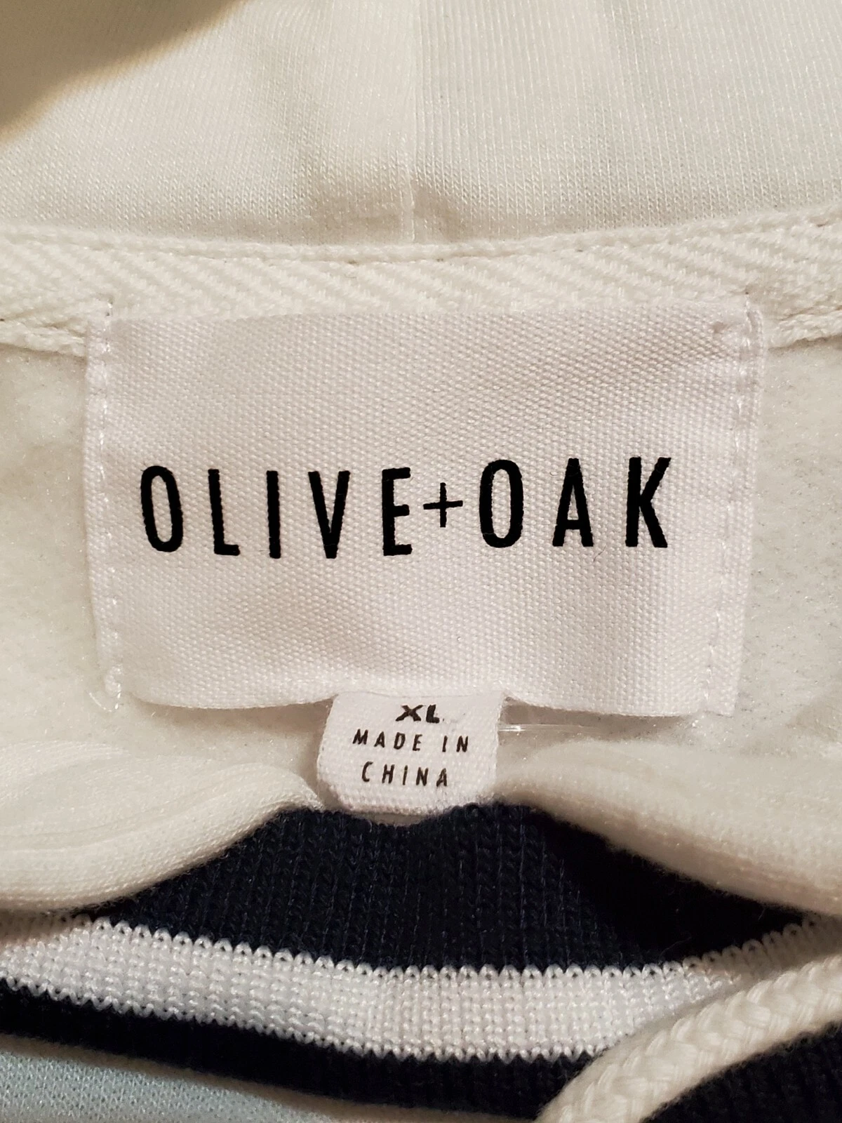 OFF WHITE Felpa con cappuccio donna oliva e rovere XL avorio manica lunga