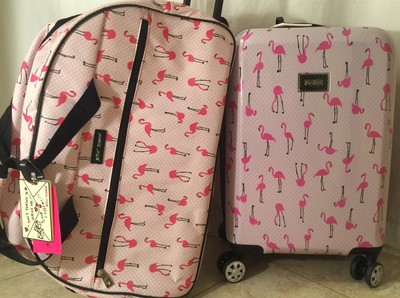 betsey johnson flamingo suitcase