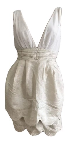 H&M CONSCIOUS RARE CHIFFON PETAL PARTY WEDDING DRESS UK 14 EU 40 MEDIUM BNWT - Picture 4 of 11