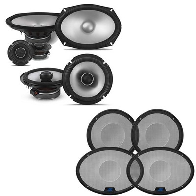 Alpine S2 6x9'' & 6.5 Coaxial w/ (2) KTE Speaker Grill Bundle