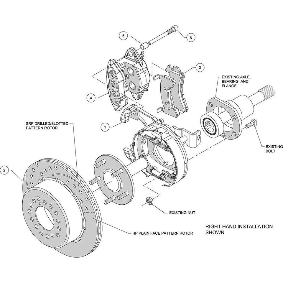 Wilwood 140-12569-D D154 Pro Series Rear Brake Kit,63-87 GM Pickup/SUV Foto 3 de 4