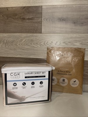 400 Thread Count 4 Piece Sheet Set, 100% Cotton Sateen Soft Sheets by CGK Linens
