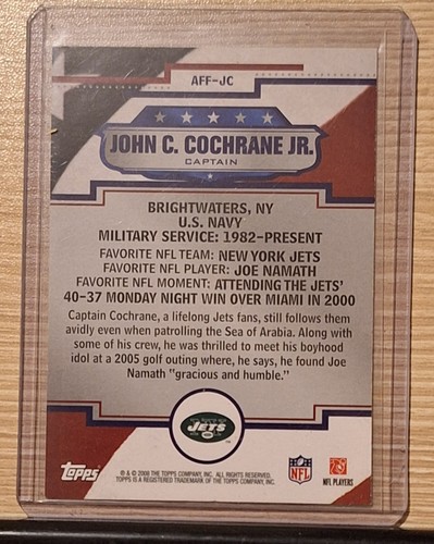 2008 Topps Armed Forces Fans of the Game Captain John Cochrane # AFF-JC - Picture 2 of 2