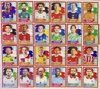 2026 Panini FIFA World Cup Red Border Parallel Lot of 24 Stickers All Red