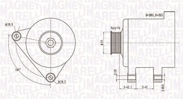 Lichtmaschine Generator Lima Magneti Marelli 063731509010 12V FüR Fiat Scudo Bus-image