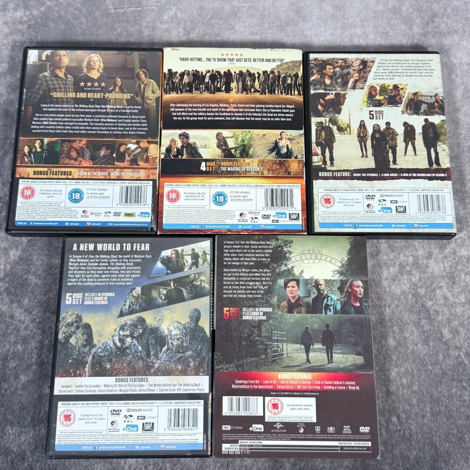Fear the Walking Dead Complete Seasons 1-5 DVD Set Bundle - AMC Zombie Series - Image 3 of 3