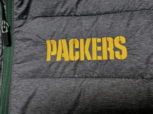 Chaleco acolchado Green Bay Packers NFL gris verde para hombre talla L bordado G-III NUEVO SIN ETIQUETAS - Imagen 5 de 16