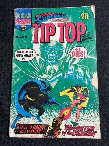 Vintage TIP TOP MONTHLY Planet Australian Comic #99 GD+ 2.5 Batman & Robin