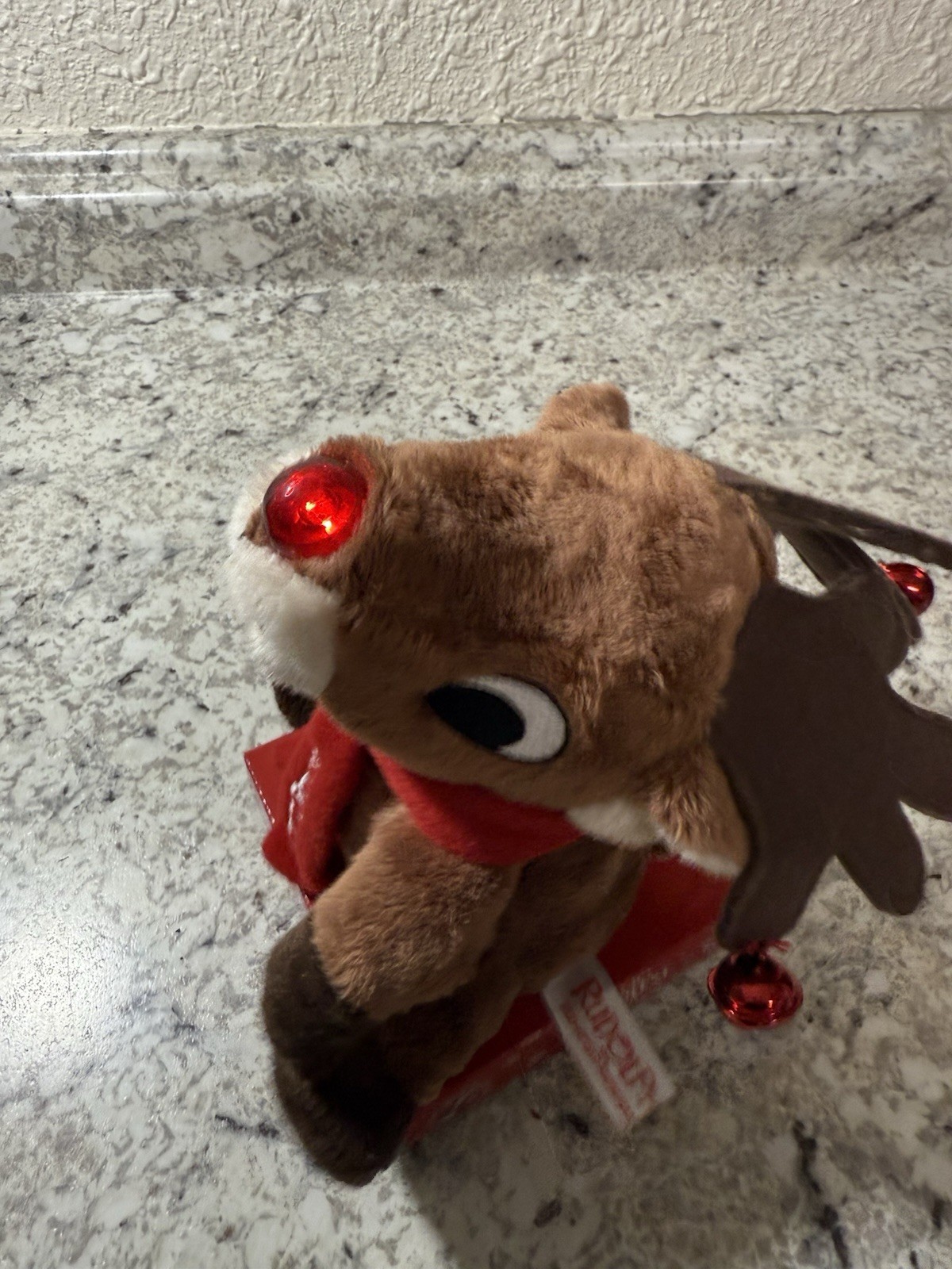 DanDee Singing Rudolph Red Nose Reindeer Plush Light Up Jingle Bells New