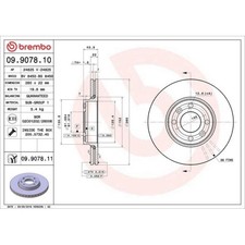 Disque De Frein Brembo 09.9078.11 Prime Line - Uv Coated pour Lada Nissan Dacia