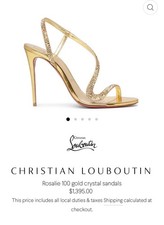 Christian Louboutin Rosalie strass 100 mm cristallo oro 40EU