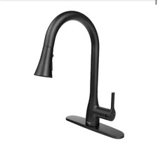 Flow Classic Pull-Down Single Handle Sprayer Kitchen Faucet, Matte Black