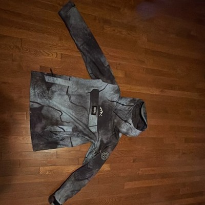 Dope Snow Men s Hooded Zip Ski Jacket Gray/Black Abstract Pattern Size M