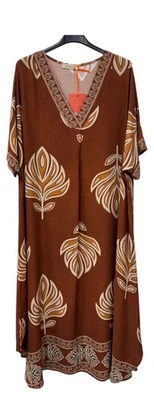 New Summer Popular Light Flowy Leaf Design Long Dress - Image 1 of 2