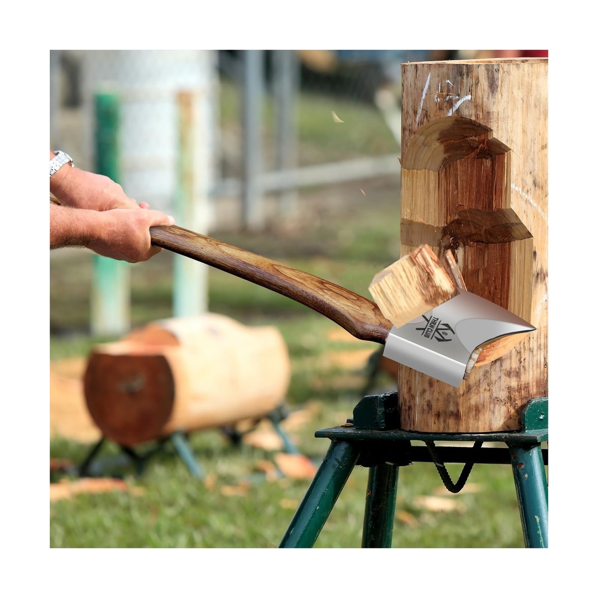 32.6 Inch Professional Wood Splitting Axe, Wood Chopping Axe with