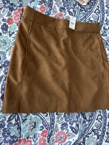 J. Crew Damen braun Kunstlederrock Größe 10 neu mit Etikett