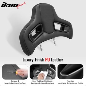 Pair Seat Headrest Black PU Rod Dia 14mm Space 140mm For Civic/BMW 3 Serise