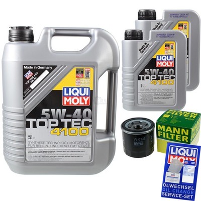 INSPEKTIONSKIT FILTER LIQUI MOLY ÖL 7L 5W-40 für Suzuki Swift IV FZ NZ 1.2 1.3