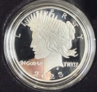 2023-S Proof $1 Peace Silver Dollar, OGP & COA
