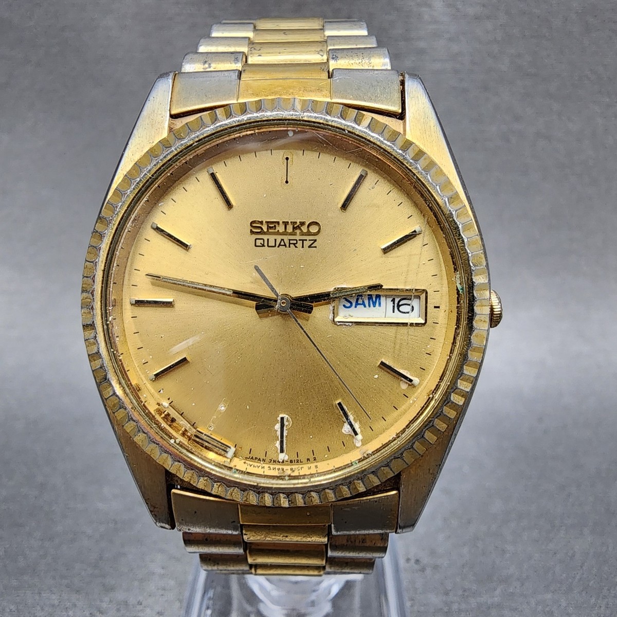 セイコー 18K ベンゼン時計 SEIKO セイコー ペアウォッチ wh 電波ソーラー腕時計 SADZ123