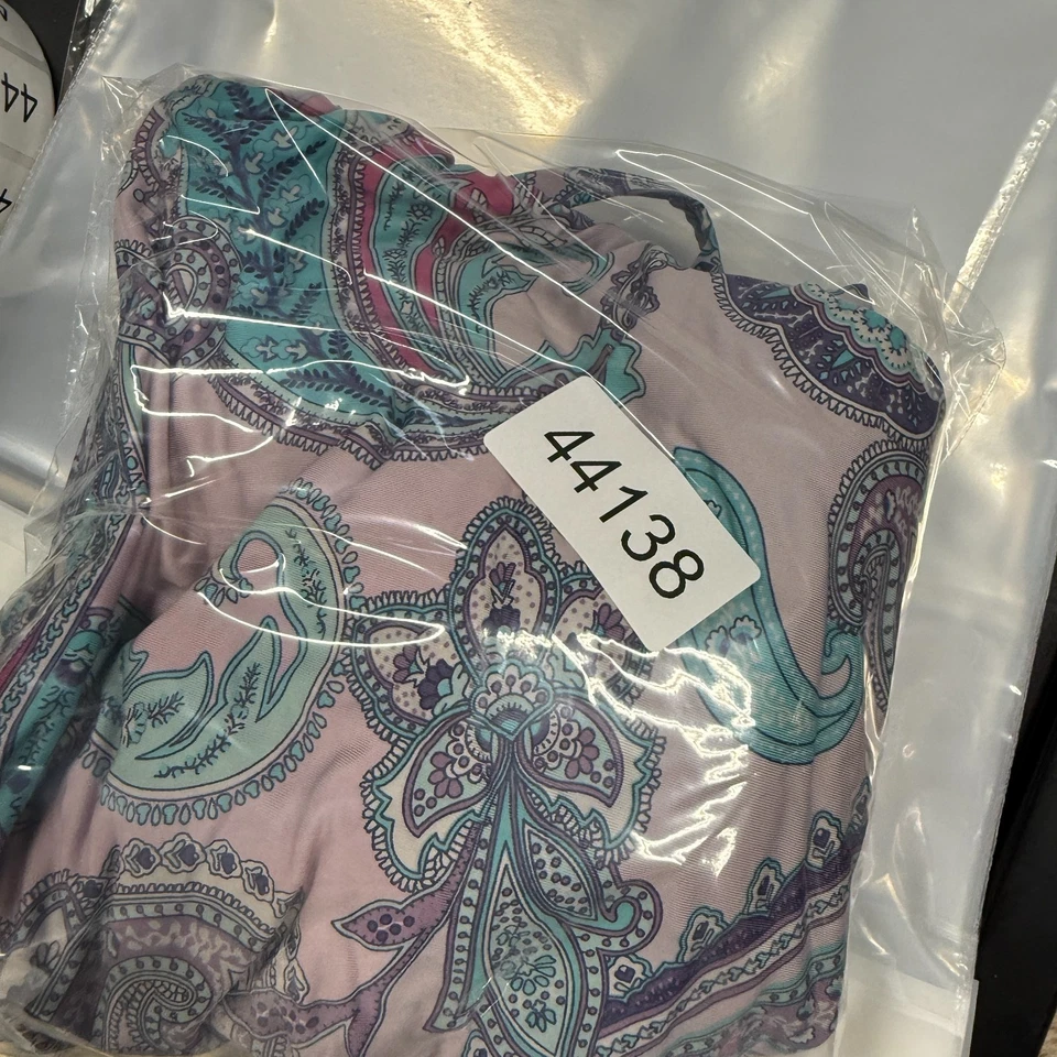 Traje de baño antiguo azul marino para mujer XL rosa cachemira de una pieza sin mangas halter cuello push up Foto 4 de 4