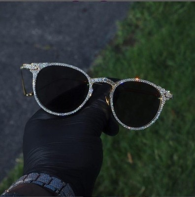 Diamond Jewelry Luxury Sunglasses Hip Hop Iced Out Moissanite 925Silver Glasses
