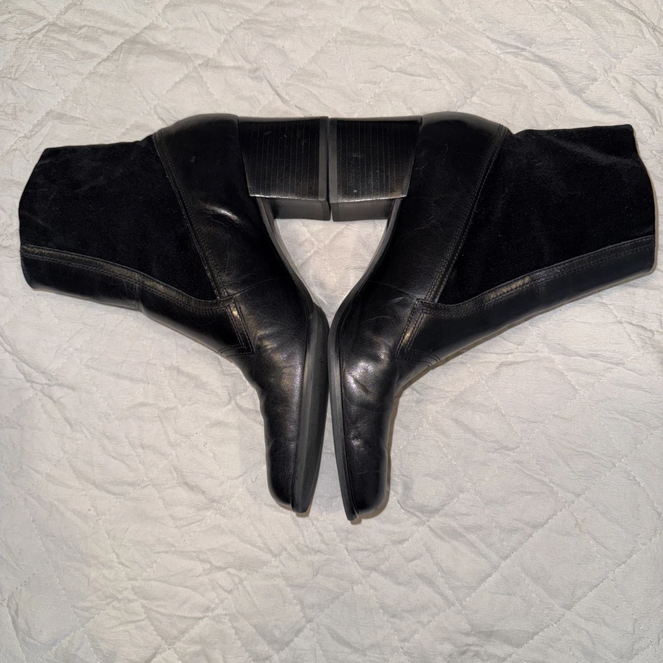 Botines Etienne Aigner Smatter de cuero negro, para mujer talla 7M tacón bloque Foto 3 de 4