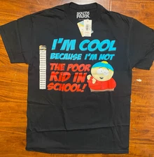 SOUTH PARK  Cartman "I'M COOL BECAUSE I'M NOT" Black Graphic Tee- NWT