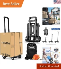 Compact 4-Wheel Dolly Cart for Travel with Bungee Cord - 270 lbs Weight Capacity