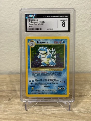 Blastoise 002/102 Base Set Unlimited Holo Rare Pokemon WOTC Vintage *CGC 8*