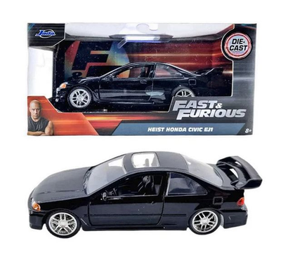 JADA TOYS,HONDA Civic Coupe 1993 Black FAST and FURIOUS, 1/32