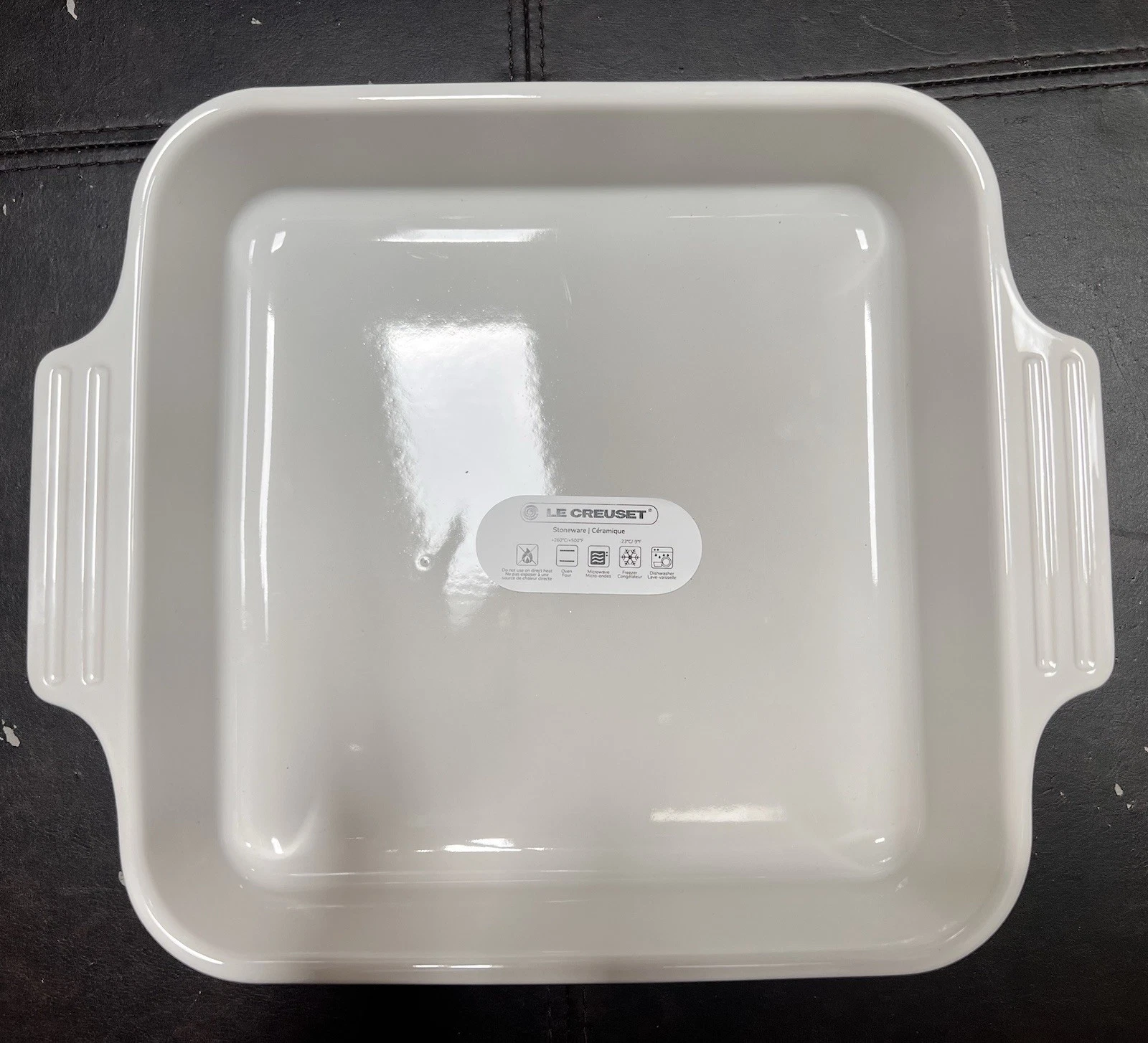 Le Creuset MERINGUE 23 cm 9"x9" Square Stoneware/Enamel Pan-Dish/Bakeware, NWOT