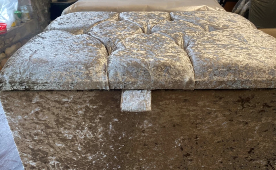 Mini Ottoman Storage Box/ Blanket Box, Toy Box in different fabric & Colors.. - Image 4 of 4