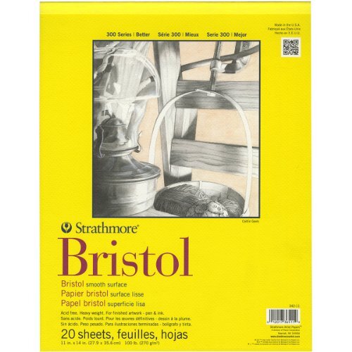 Strathmore 300 Series Bristol Smooth Pad, 11"x14" Tape Bound, 20 Sheets - Picture 1 of 5
