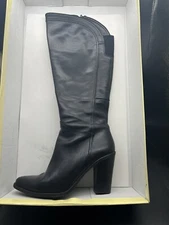 Coach and Four Tall Black Leather Side Zip Riding Boots Size 7