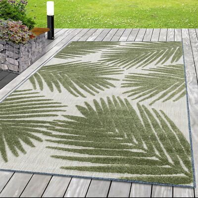 Outdoor Teppich Balkon Terrasse Wetterfest Küchenteppich Palmen Boho