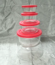 Freezer Microwave Dishwasher Safe Nesting Storage 5 Bowls w/4 Lids 170-1500 ML