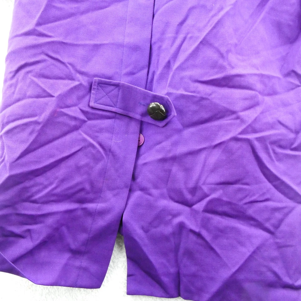 Bill Blass Overcoat Size 12 Womens Purple Button Up Jacket Suit Joker Vintage - Image 2 of 4