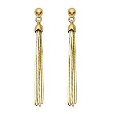 Dangling Tassel Earrings in Yellow Gold Plated Sterling Silver, 5cm Long, GORG!!