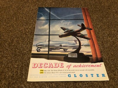 AC60 ADVERT 11X8 THE GLOSTER WHITTLE & METEOR - DECADE OF ACHIEVEMENT