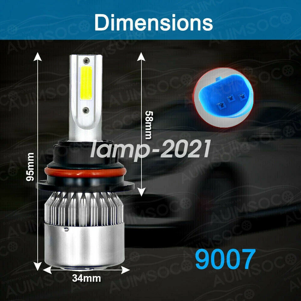 Kit de bombillas de haz alto-bajo LED blancas para Chrysler Town & Country 1996-2004 Foto 4 de 4