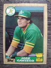 Jose Canseco 1987 Topps Gold Cup Rookie Baseball Card #620