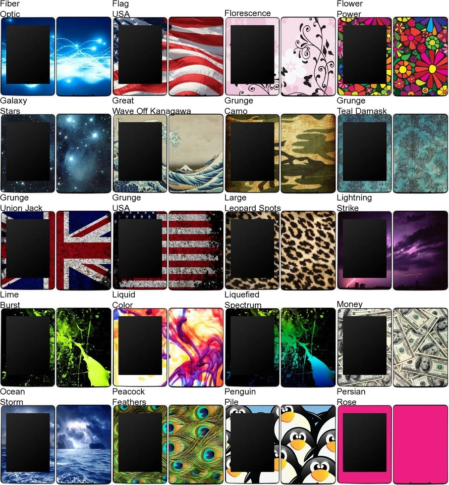 Choose Any 1 Vinyl Decal/Skin for Amazon Kindle Paperwhite  1st - 3rd Gen - Image 3 of 4