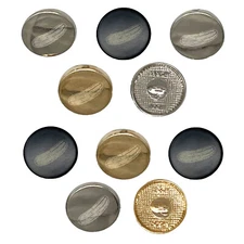 Dill Pickle Cucumber 0.6" (15mm) Round Metal Shank Buttons - Set of 10