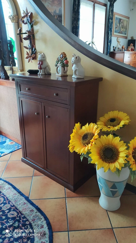 Zapatero Armario Móvil TV Nogal Oscuro Arte Pobre Clásico - Imagen 3 de 4