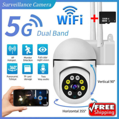 #ad #ad 1080P HD 5G WIFI Camera Wireless Outdoor IP PTZ Smart Home CCTV Security IR Cam $23.74
